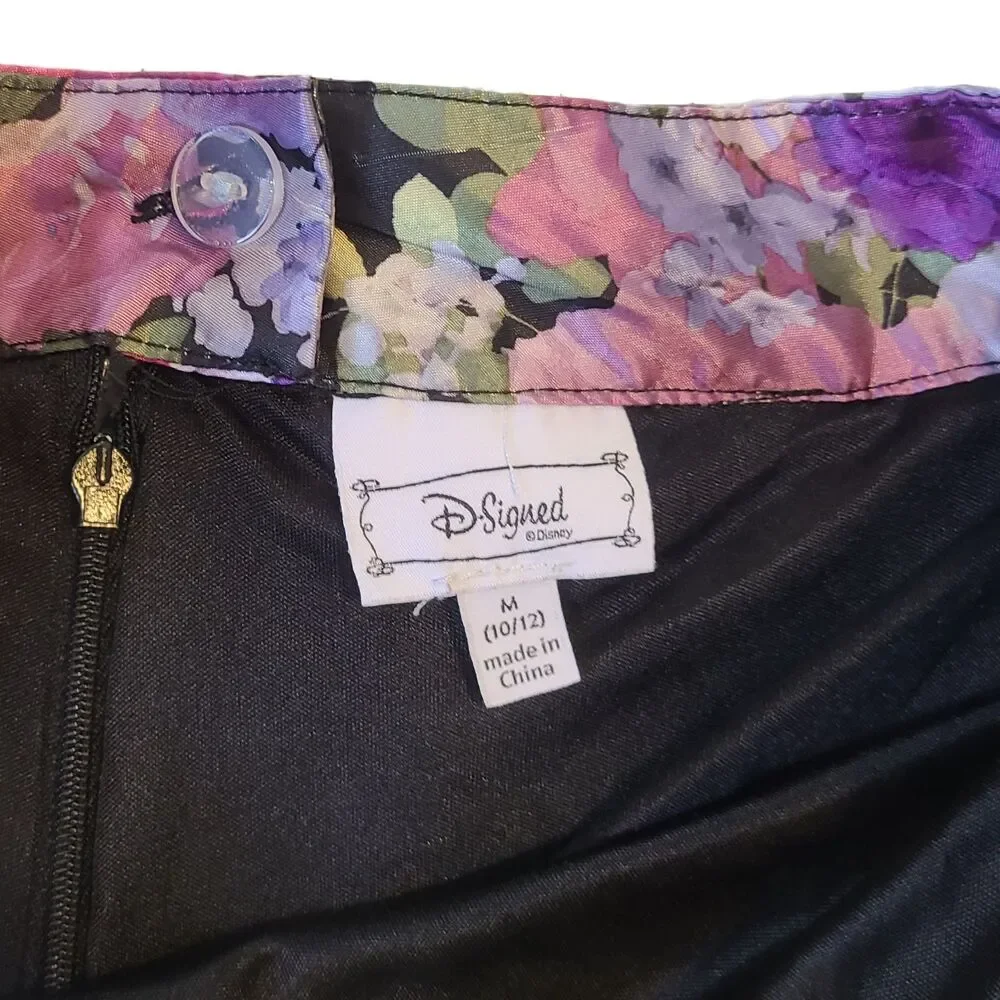 D-Signed x Disney Girls Satin Floral Taffeta & Tulle Skirt, Size M (10-12) EUC